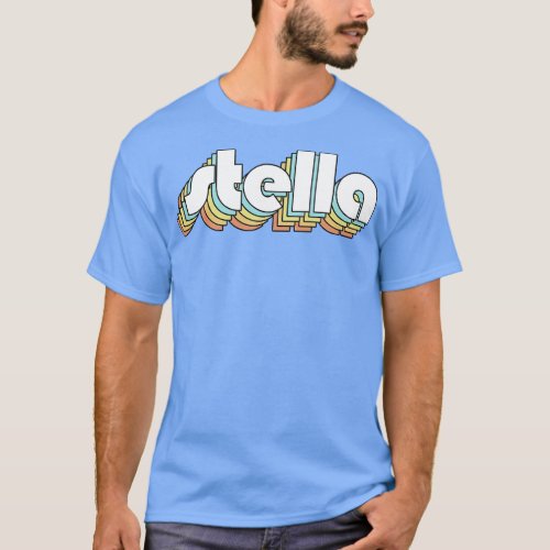 Stella Retro Rainbow Typography Faded Style T_Shirt