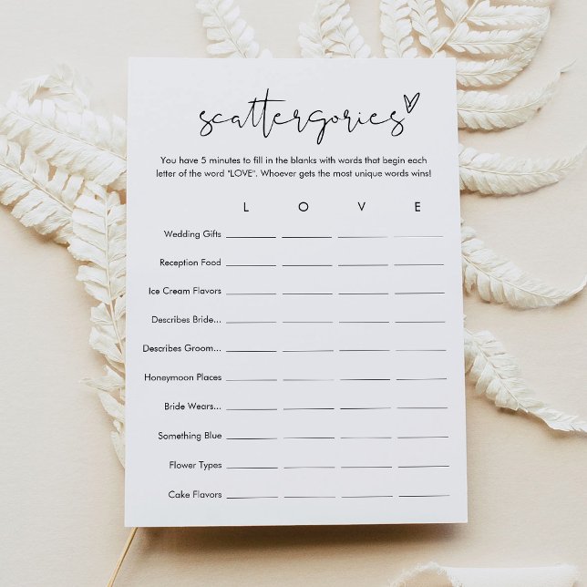STELLA Scattergories Bridal Shower Game Card (Creator Uploaded)