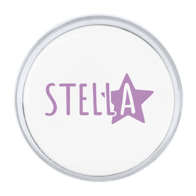 Stella Silver Finish Lapel Pin (Front)