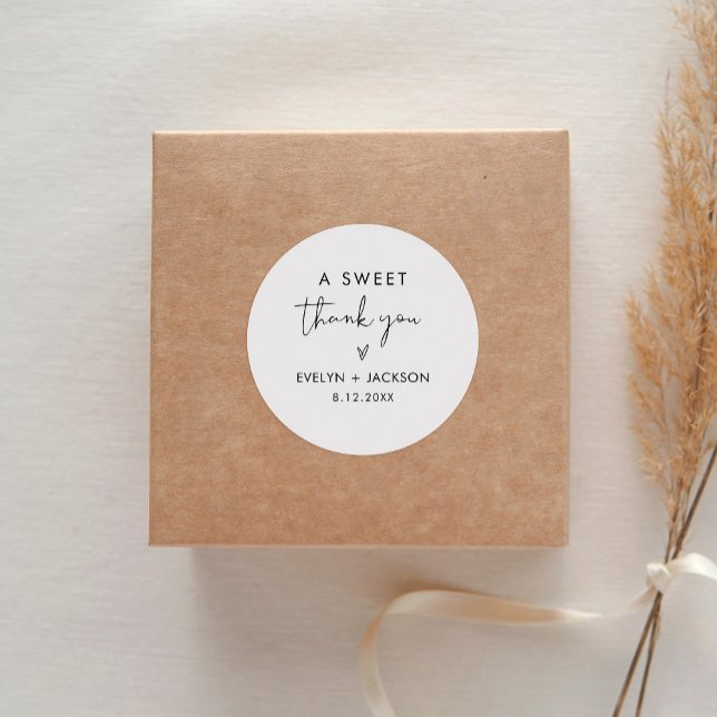 STELLA Sweet Thank You Favor 1.5" (sheet of 20) Classic Round Sticker (Creator Uploaded)