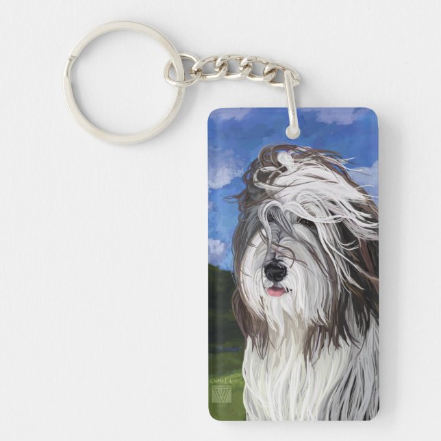 Stella the English Sheep Dog Keychain (Front)