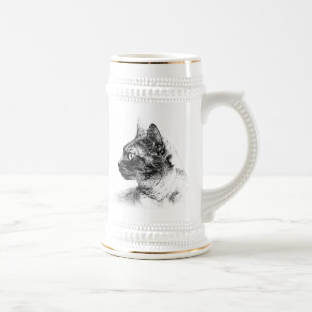 Stella the Grey Cat Beer Stein (Right)