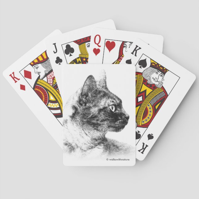Stella the Grey Cat Poker Cards (Back)