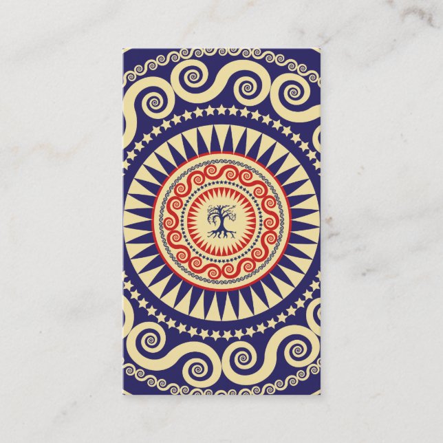 Stella Tree Navy And Red Business Card (Front)