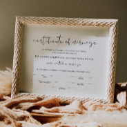 Stella Wedding Certificate Of Marriage 8x10 Poster at Zazzle