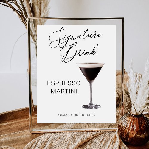 STELLA Wedding Espresso Cocktail Martini Bar Sign