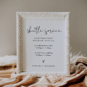 STELLA Wedding Shuttle Service Sign