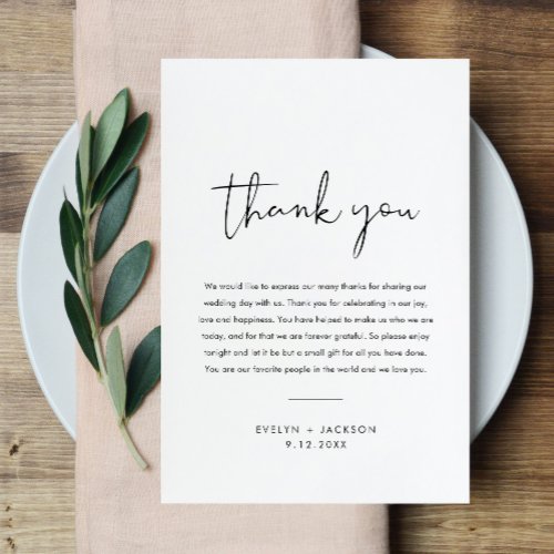 STELLA Wedding Thank you Letter Napkin Note Card