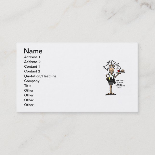 Stella With Attitude Humor Business Card (Front)