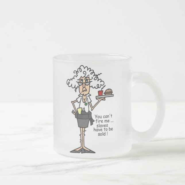 Stella With Attitude Humor Frosted Glass Coffee Mug (Right)