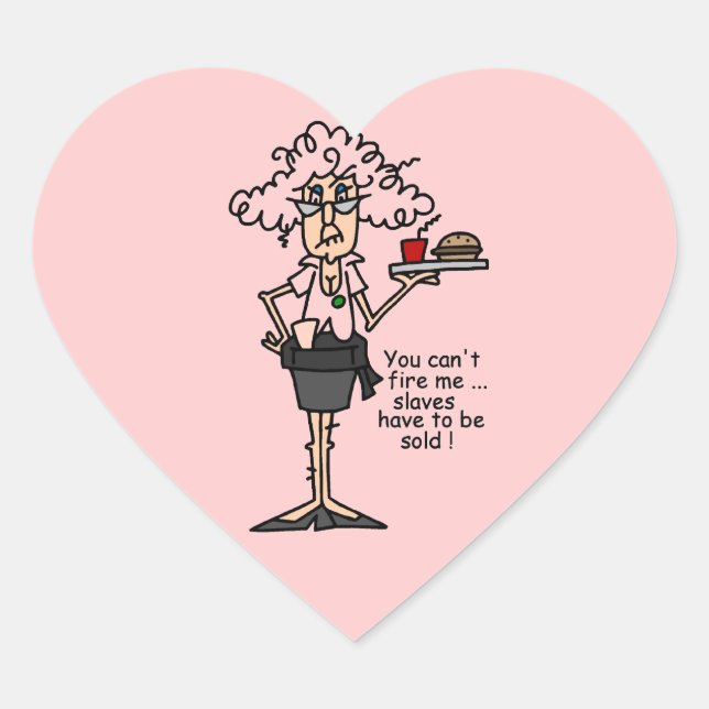 Stella With Attitude Humor Heart Sticker (Front)