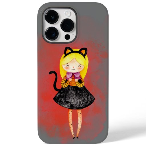 Stellalunarts Cute Girl Halloween Cat Case-Mate iPhone 14 Pro Max Case