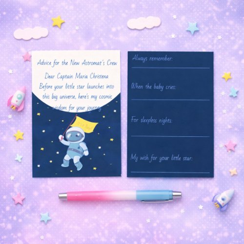 Stellar Arrival Baby Shower  Advice Card