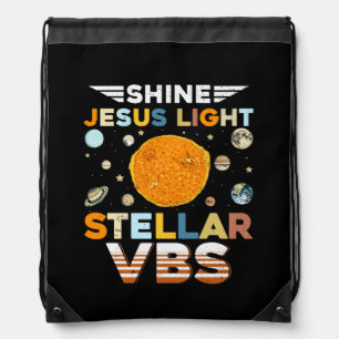 Stellar Bible School VBS Shine Jesus Light Christi Drawstring Bag