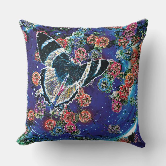 Stellar Blooms Throw Pillow (Front)
