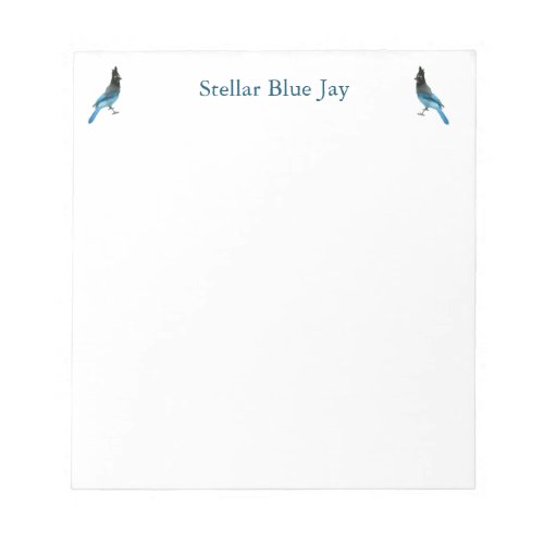 Stellar Blue Jay notepad