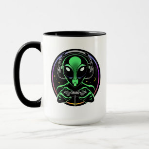 Stellar Button Smasher Alien Playing Video Games Mug