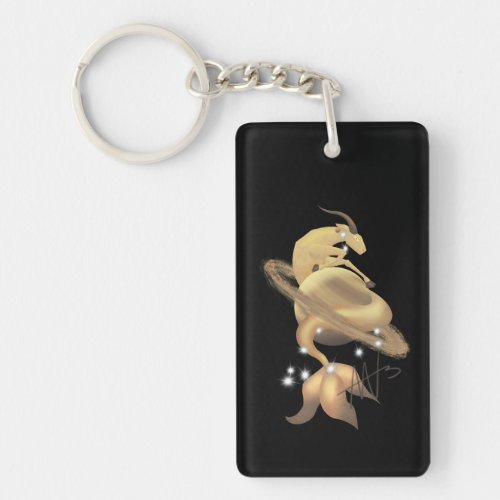 Stellar Capricorn Saturn Zodiac Keychain