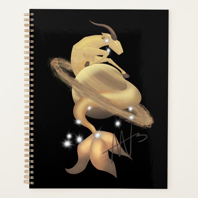 Stellar Capricorn Saturn Zodiac Planner (Front)