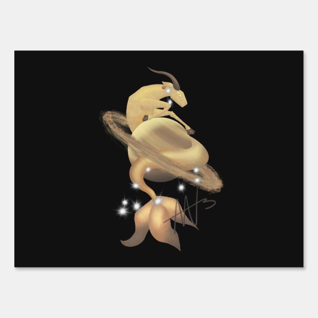 Stellar Capricorn Saturn Zodiac Sign (Front)