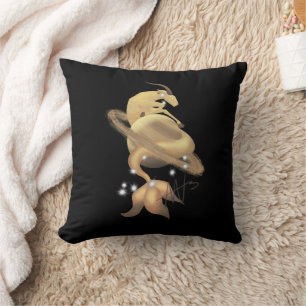 Stellar Capricorn Saturn Zodiac Throw Pillow