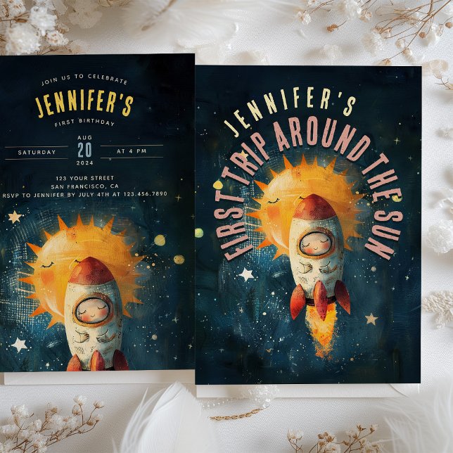 Stellar Celebration: First Orbit Birthday Invitation (Creator Uploaded)