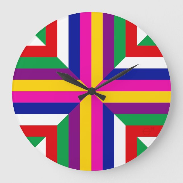 Stellar Cross-Section - Magenta/Yellow-Balanced  Large Clock (Front)
