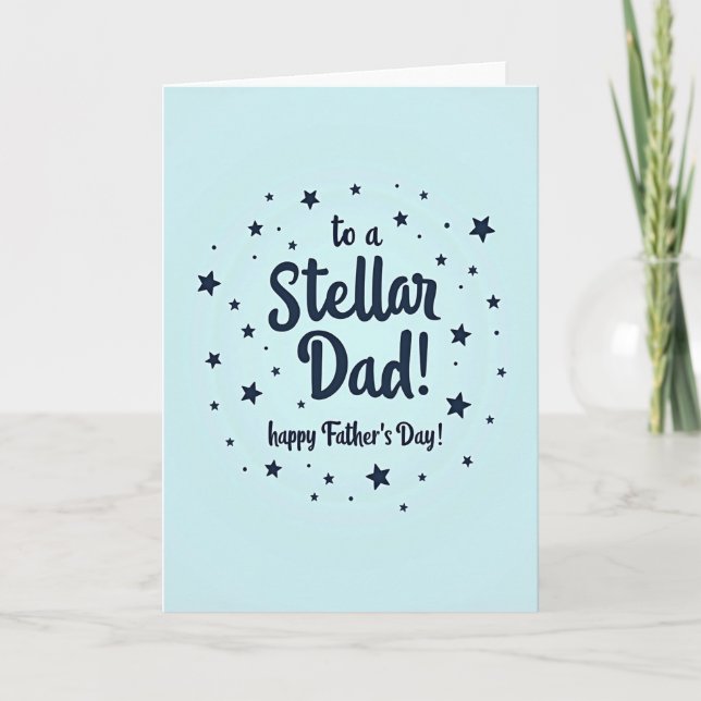 Stellar Dad Navy Script Card (Front)