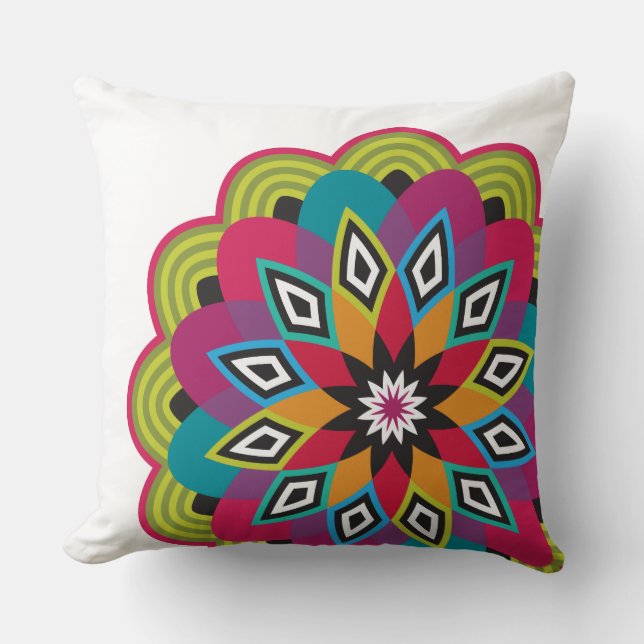 Stellar Flower Throw Pillow (Front)