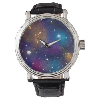 Stellar Galaxy Print Watch by thespottedowl at Zazzle
