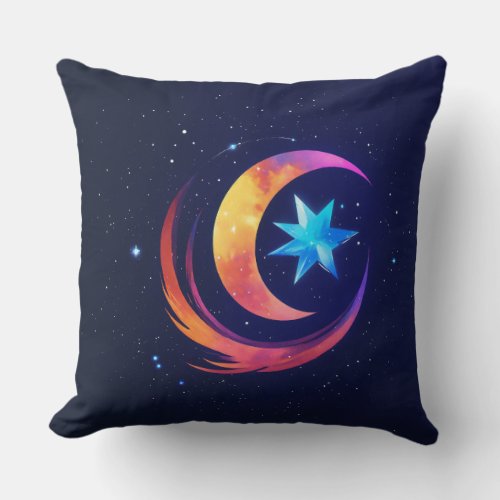 Stellar Gravity Emblem T_Shirt Throw Pillow