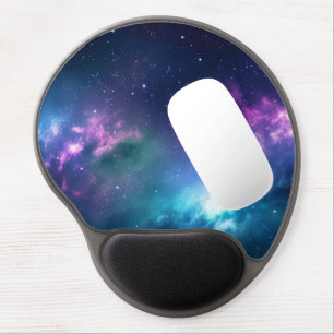 Stellar Illumination: Nebula with Glowing Stars Gel Mouse Pad