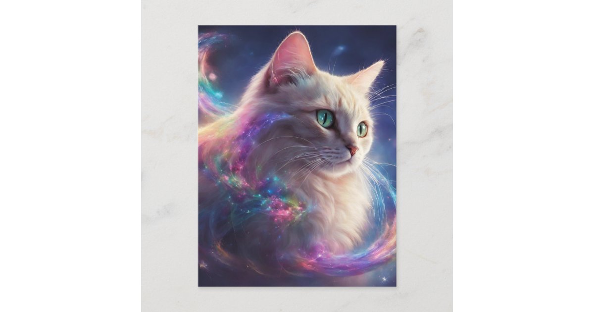 Stellar Kitty- cosmic cat art Postcard | Zazzle