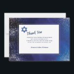 Stellar Night Bar Mitzvah Thank You Card<br><div class="desc">A handsome invitation with hues of blue featuring the Star of David. (Image by rawpixel.com on Freepik). The card is easy to customize with your wording, font and font color. Not exactly what you're looking for? All our products can be custom designed to meet your needs at no extra charge....</div>