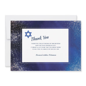 Stellar Night Bar Mitzvah Thank You Card