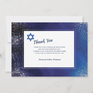 Stellar Night Bar Mitzvah Thank You Card
