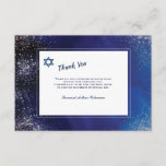 Stellar Night Bar Mitzvah Thank You Card<br><div class="desc">A trendy Bar Mitzvah thank you card for your son's celebration. The Star of David can be dragged to any location, made larger or smaller ( -) or eliminated. (Freevector.com). (Design by Freepik.com). The card is easy to customize with your wording, font and font color.Not exactly what you're looking for?...</div>