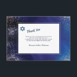 Stellar Night Bar Mitzvah Thank You Card<br><div class="desc">A trendy Bar Mitzvah thank you card for your son's celebration. The Star of David can be dragged to any location, made larger or smaller ( -) or eliminated. (Freevector.com). (Design by Freepik.com). The card is easy to customize with your wording, font and font color.Not exactly what you're looking for?...</div>