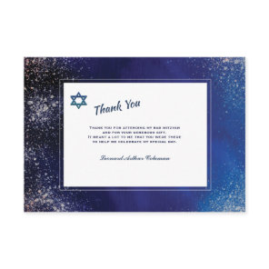Stellar Night Bar Mitzvah Thank You Card