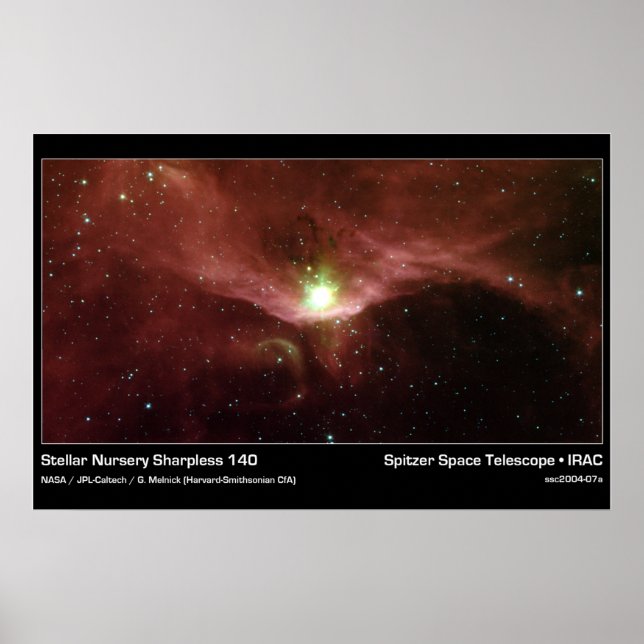 Stellar Nursery Sharpless 140 – Spitzer Telescope Poster (Front)