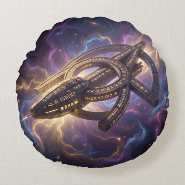 Stellar Path – Journey Through the Universe´14 Round Pillow (Front)