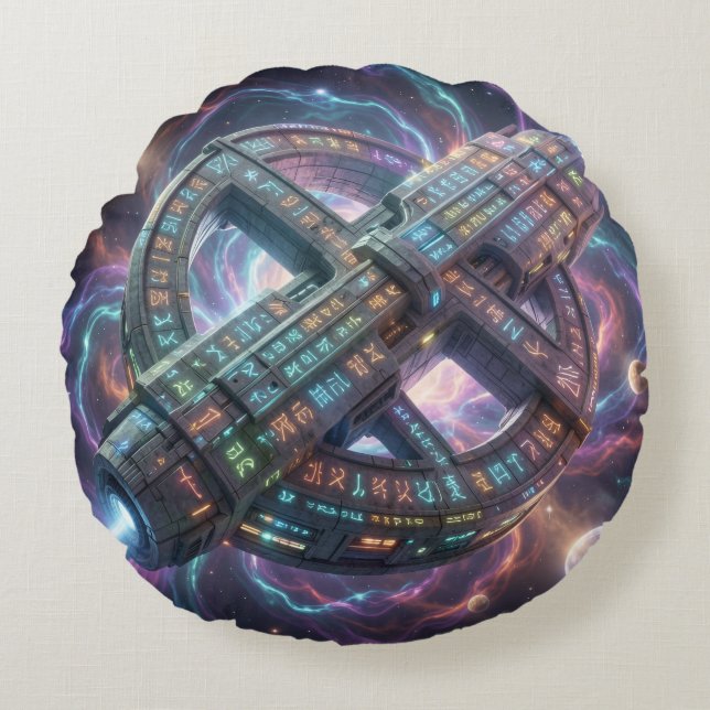 Stellar Path – Journey Through the Universe´8 Round Pillow (Front)