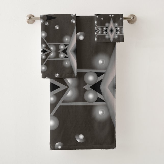 Stellar Performance Modern Abstract Art Design  Bath Towel Set (Insitu)