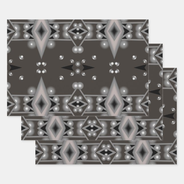 Stellar Performance Modern Abstract Art Design Wrapping Paper Sheets (Set)