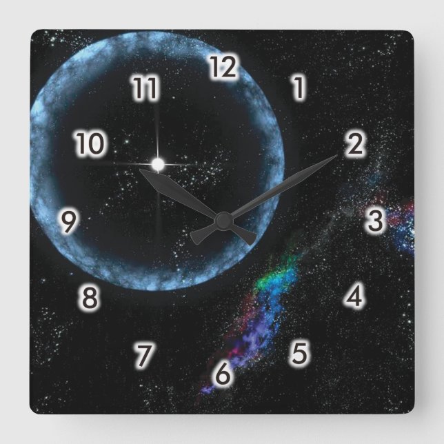 Stellar quake square wall clock (Front)