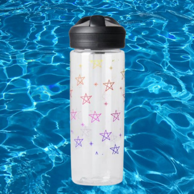 Stellar Rainbow Star Doodle Water Bottle (Creator Uploaded)
