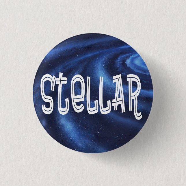 Stellar recognition and appreciation pinback button (Front)