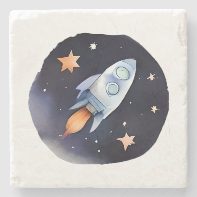Stellar Rocket Adventure Stone Coaster (Front)