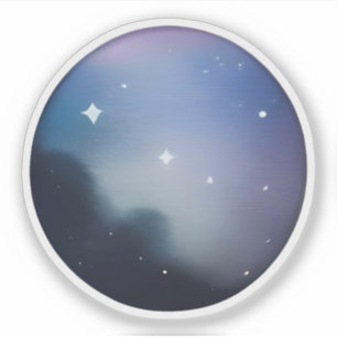Stellar Serenity: Abstract Starry Night Sticker