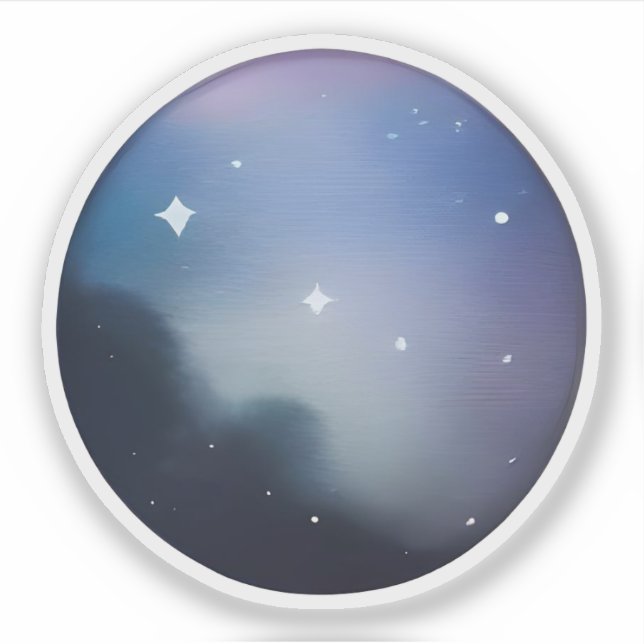 Stellar Serenity: Abstract Starry Night Sticker (Front)